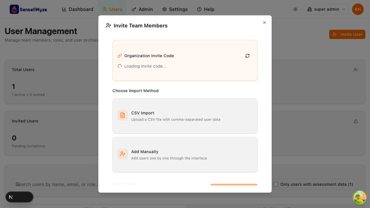 Invite User Modal