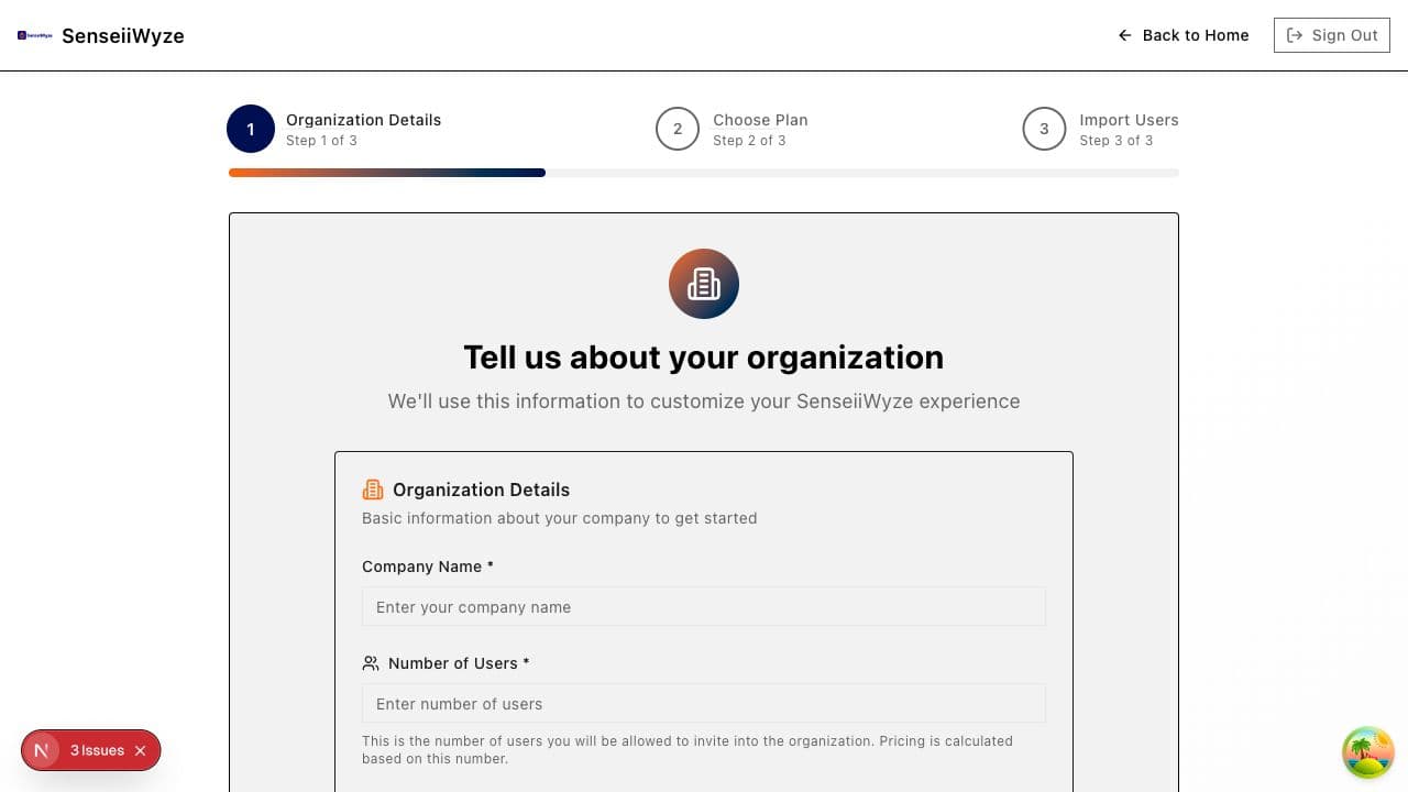 Organization Details Form